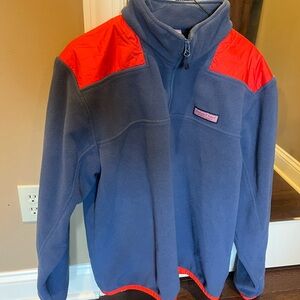 Vineyard Vines Blue Fleece with Red Accents